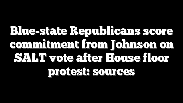 Blue-state Republicans score commitment from Johnson on SALT vote after House floor protest: sources