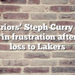 Warriors’ Steph Curry rips jersey in frustration after close loss to Lakers