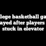 College basketball game delayed after players get stuck in elevator