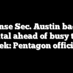 Defense Sec. Austin back in hospital ahead of busy travel week: Pentagon officials