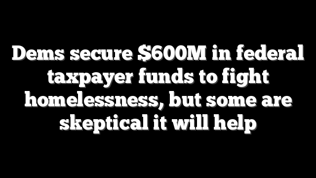 Dems secure $600M in federal taxpayer funds to fight homelessness, but some are skeptical it will help