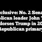 Exclusive: No. 2 Senate Republican leader John Thune endorses Trump in 2024 Republican primary