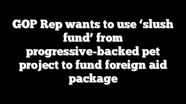 GOP Rep wants to use ‘slush fund’ from progressive-backed pet project to fund foreign aid package