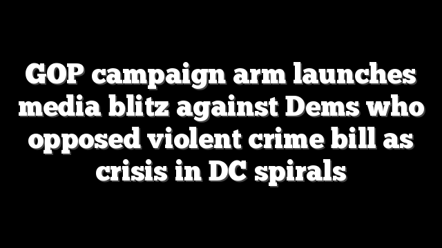 GOP campaign arm launches media blitz against Dems who opposed violent crime bill as crisis in DC spirals