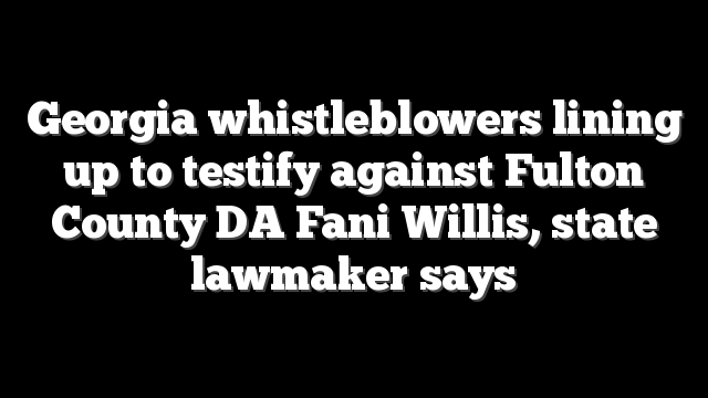 Georgia whistleblowers lining up to testify against Fulton County DA Fani Willis, state lawmaker says