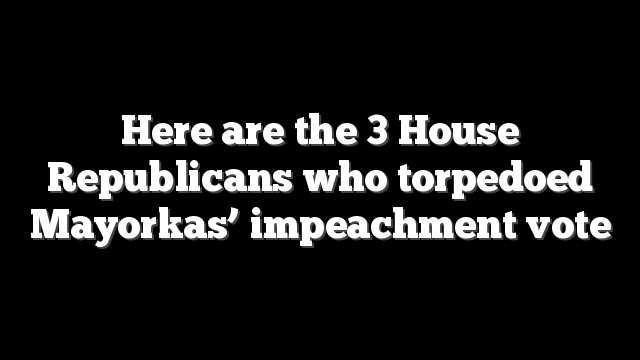 Here are the 3 House Republicans who torpedoed Mayorkas’ impeachment vote