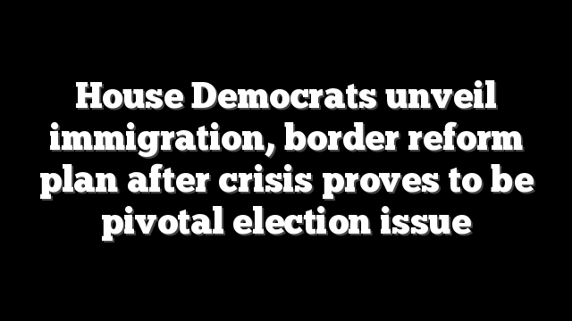 House Democrats unveil immigration, border reform plan after crisis proves to be pivotal election issue