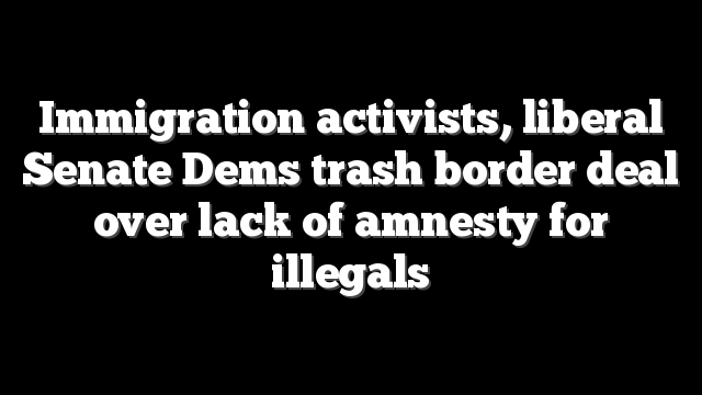 Immigration activists, liberal Senate Dems trash border deal over lack of amnesty for illegals