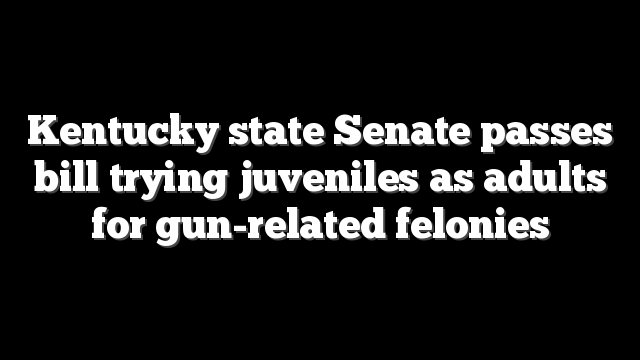 Kentucky state Senate passes bill trying juveniles as adults for gun-related felonies