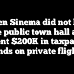 Kyrsten Sinema did not hold a single public town hall as she spent $200K in taxpayer funds on private flights