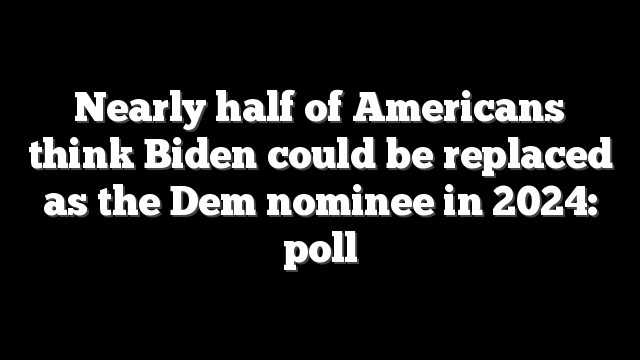 Nearly half of Americans think Biden could be replaced as the Dem nominee in 2024: poll