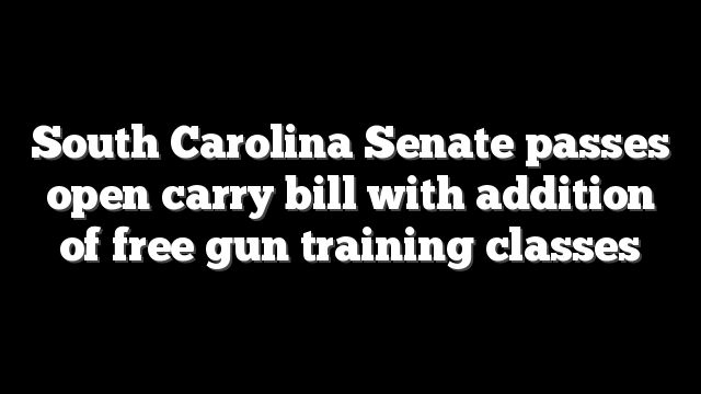 South Carolina Senate passes open carry bill with addition of free gun training classes