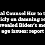 Special Counsel Hur to testify publicly on damning report that revealed Biden’s memory, age issues: report