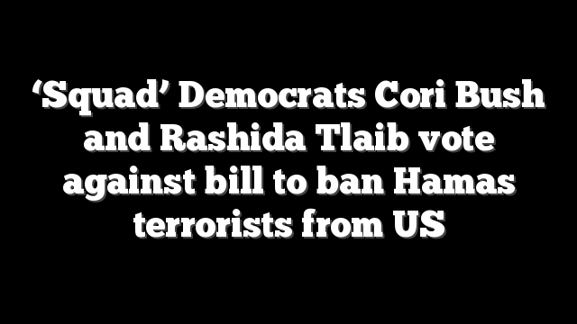 ‘Squad’ Democrats Cori Bush and Rashida Tlaib vote against bill to ban Hamas terrorists from US