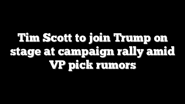 Tim Scott to join Trump on stage at campaign rally amid VP pick rumors