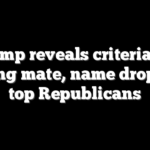Trump reveals criteria for running mate, name drops two top Republicans