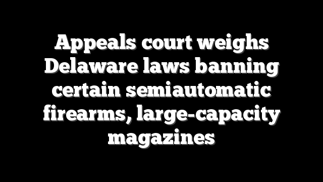 Appeals court weighs Delaware laws banning certain semiautomatic firearms, large-capacity magazines