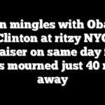 Biden mingles with Obama, Clinton at ritzy NYC fundraiser on same day fallen cop is mourned just 40 miles away