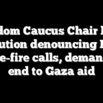 Freedom Caucus Chair leads resolution denouncing Israel cease-fire calls, demanding end to Gaza aid
