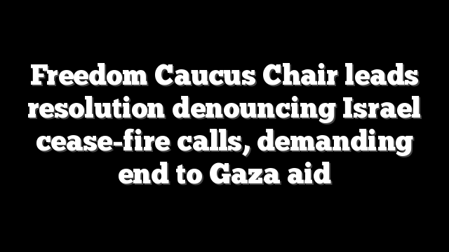 Freedom Caucus Chair leads resolution denouncing Israel cease-fire calls, demanding end to Gaza aid