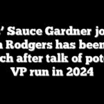 Jets’ Sauce Gardner jokes Aaron Rodgers has been hard to reach after talk of potential VP run in 2024