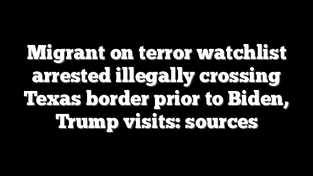 Migrant on terror watchlist arrested illegally crossing Texas border prior to Biden, Trump visits: sources