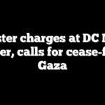 Protester charges at DC Mayor Bowser, calls for cease-fire in Gaza