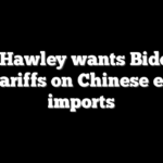 Sen Hawley wants Biden to hike tariffs on Chinese energy imports