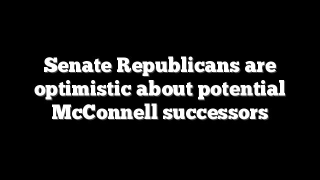Senate Republicans are optimistic about potential McConnell successors