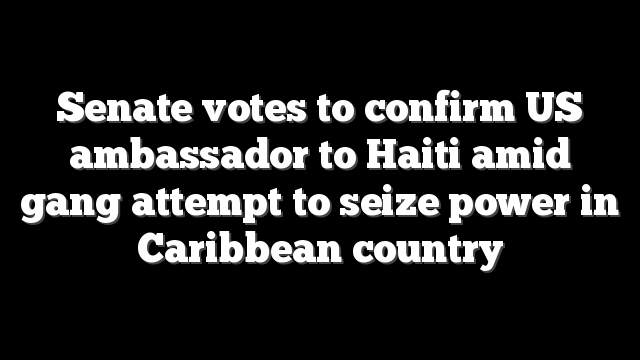 Senate votes to confirm US ambassador to Haiti amid gang attempt to seize power in Caribbean country