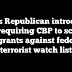 Texas Republican introduces bill requiring CBP to screen migrants against federal terrorist watch list