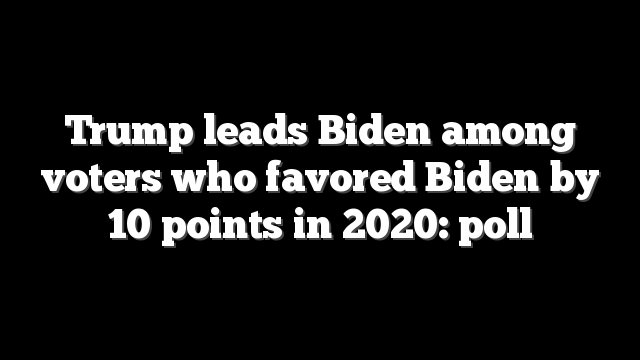 Trump leads Biden among voters who favored Biden by 10 points in 2020: poll