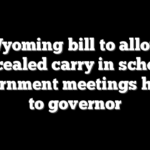 Wyoming bill to allow concealed carry in schools, government meetings heads to governor