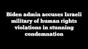 Biden admin accuses Israeli military of human rights violations in stunning condemnation
