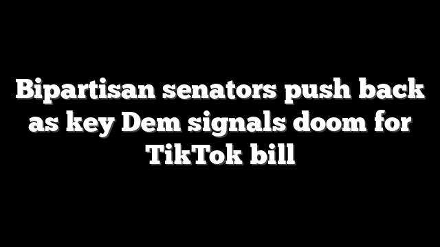 Bipartisan senators push back as key Dem signals doom for TikTok bill