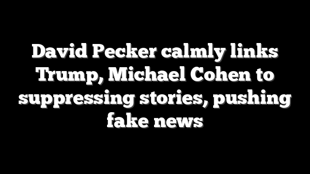 David Pecker calmly links Trump, Michael Cohen to suppressing stories, pushing fake news