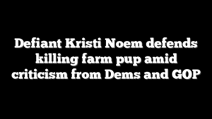 Defiant Kristi Noem defends killing farm pup amid criticism from Dems and GOP