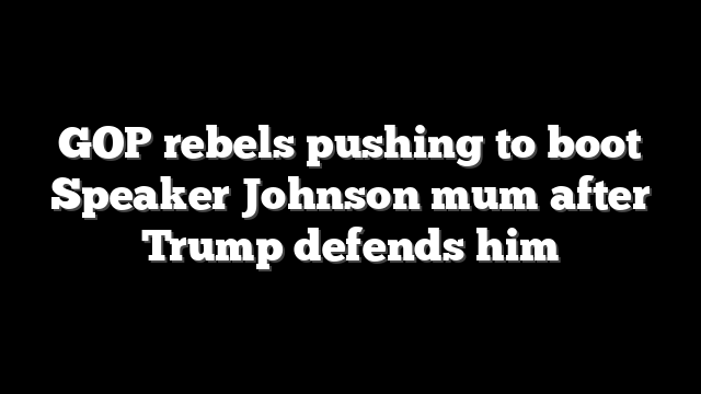 GOP rebels pushing to boot Speaker Johnson mum after Trump defends him