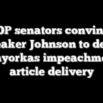 GOP senators convince Speaker Johnson to delay Mayorkas impeachment article delivery