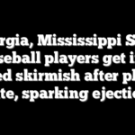 Georgia, Mississippi State baseball players get into heated skirmish after play at plate, sparking ejections