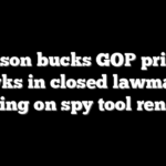 Johnson bucks GOP privacy hawks in closed lawmaker meeting on spy tool renewal