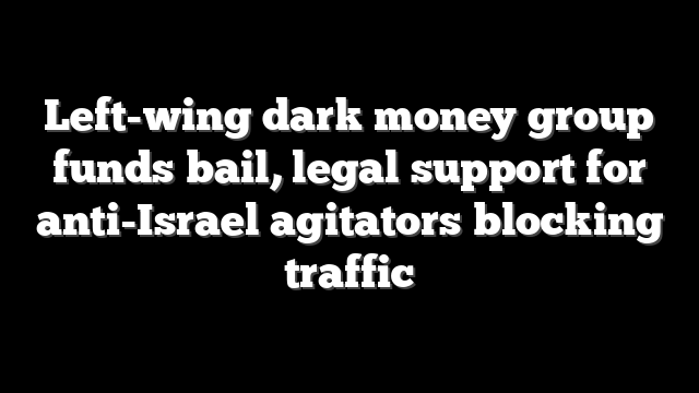 Left-wing dark money group funds bail, legal support for anti-Israel agitators blocking traffic