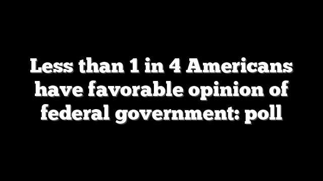 Less than 1 in 4 Americans have favorable opinion of federal government: poll