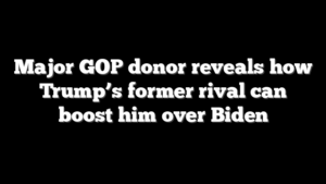 Major GOP donor reveals how Trump’s former rival can boost him over Biden