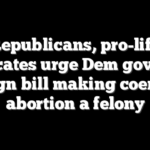 Republicans, pro-life advocates urge Dem governor to sign bill making coercive abortion a felony