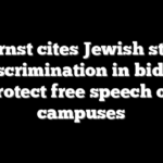 Sen Ernst cites Jewish student discrimination in bid to protect free speech on campuses