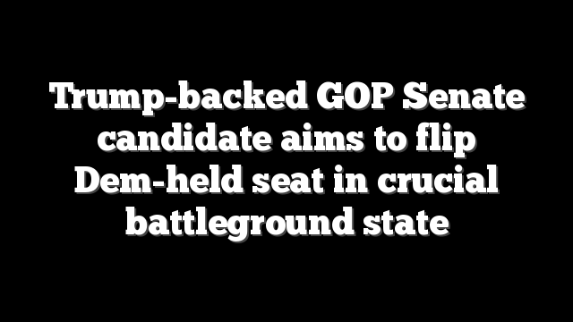Trump-backed GOP Senate candidate aims to flip Dem-held seat in crucial battleground state