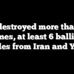 US destroyed more than 80 drones, at least 6 ballistic missiles from Iran and Yemen