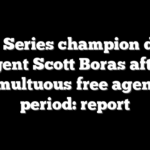 World Series champion dumps agent Scott Boras after tumultuous free agency period: report