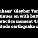 Yankees’ Gleyber Torres continues on with batting practice moment 4.8 magnitude earthquake strikes